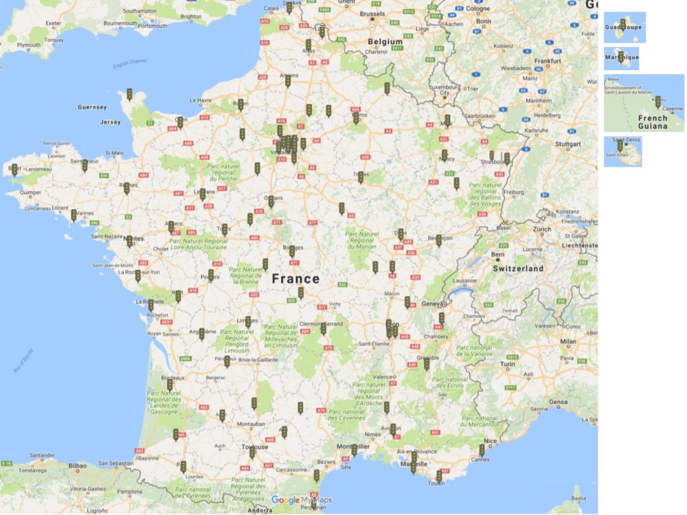 Carte de France des salles Code'nGO!